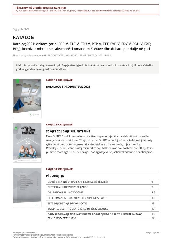 Katalogu i produkteve FAKRO (SQ)