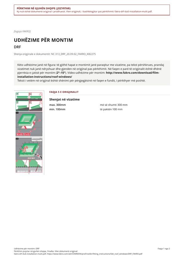 Udhëzime për montim: DRF (SQ)