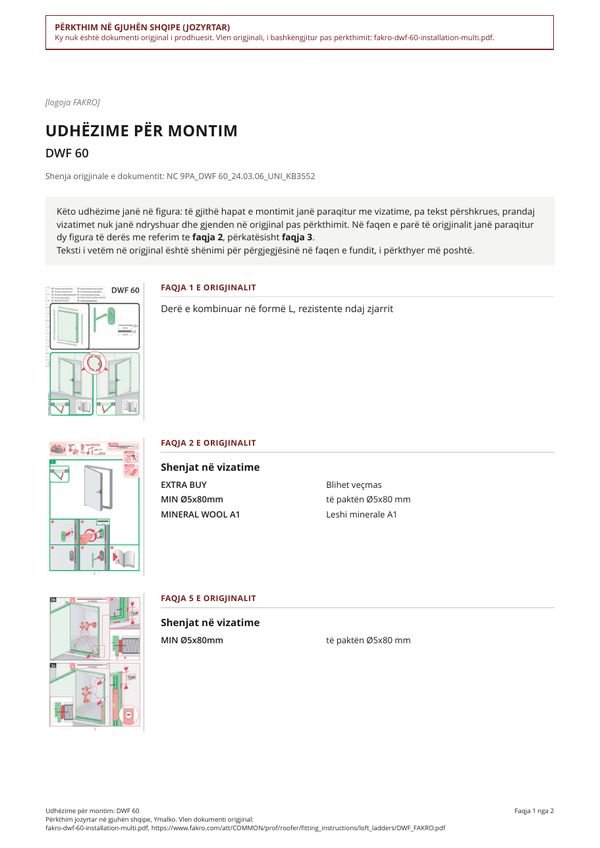 Udhëzime për montim: DWF 60 (SQ)